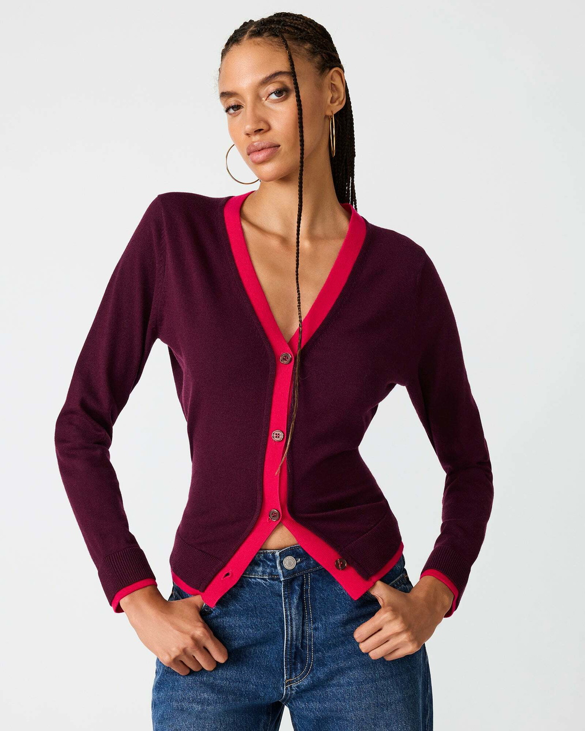 Steve Madden Arwen Cardigan in Purple