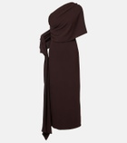 Marmar Halim Draped one-shoulder crêpe corset dress