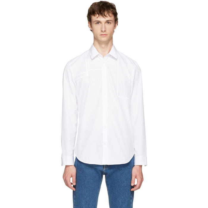 Photo: Maison Margiela White Panelled Poplin Shirt