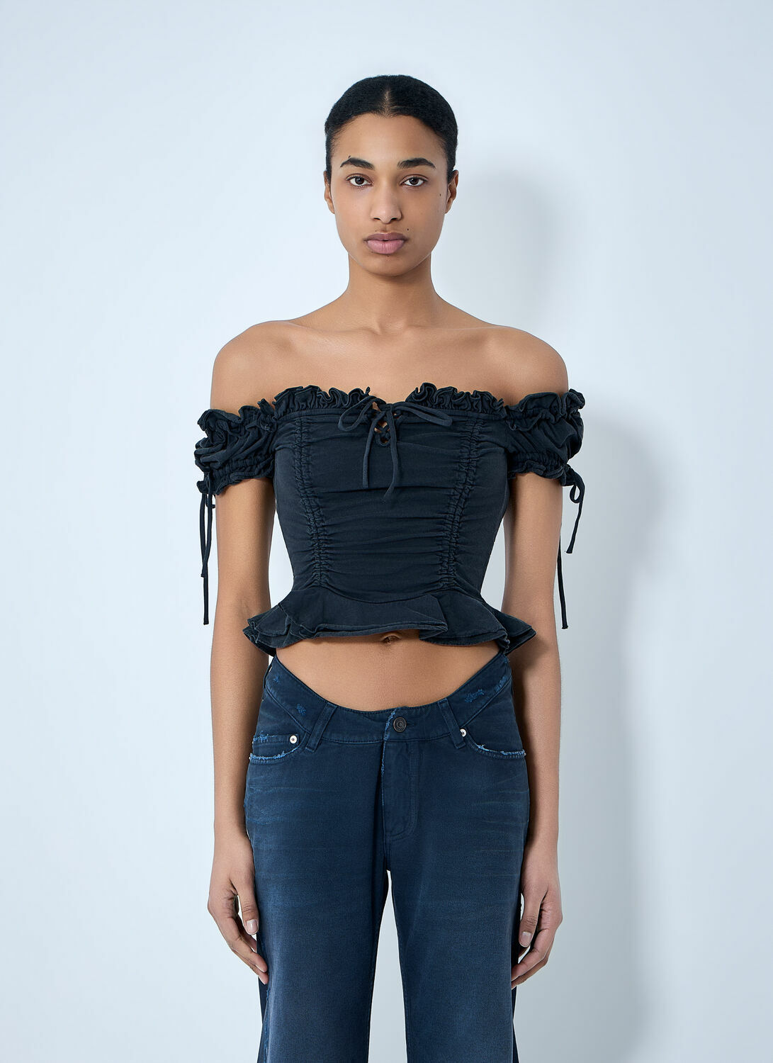 Balenciaga Gathered Cropped Top
