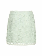 SELF-PORTRAIT - Blue Daisy Guipure Mini Skirt