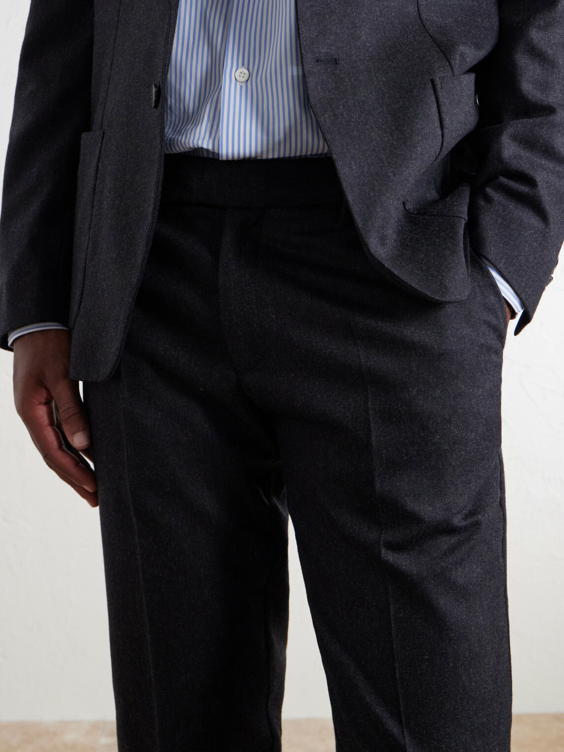 Sunspel - Straight-Leg Stretch Wool-Blend Flannel Trousers - Gray