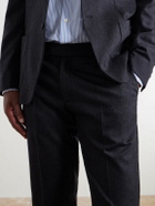 Sunspel - Straight-Leg Stretch Wool-Blend Flannel Trousers - Gray