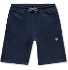 Schiesser - Vincent Fleece-Back Cotton-Jersey Drawstring Shorts - Blue