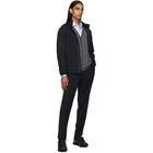 Z Zegna Navy Zip Away Hooded Jacket