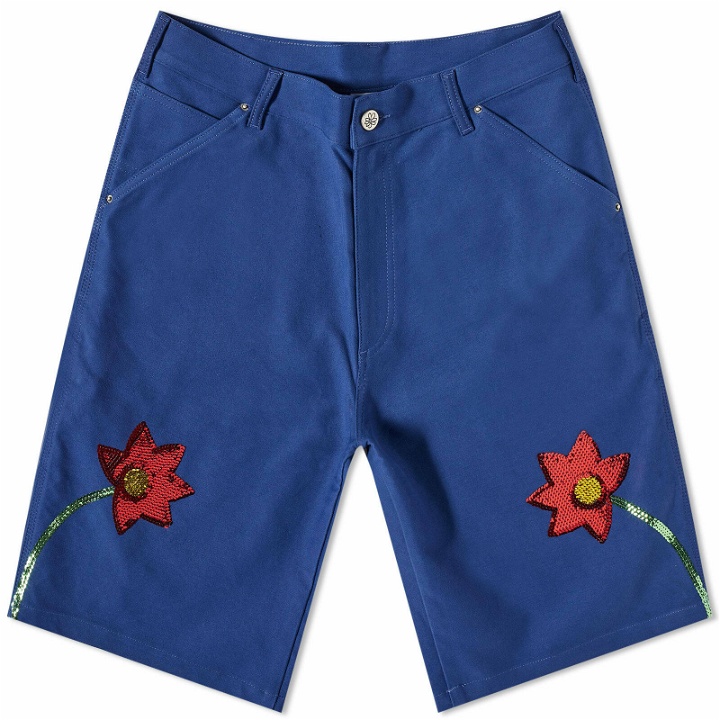 Photo: Sky High Farm Men's Embroidered Shorts in Blue