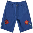 Sky High Farm Men's Embroidered Shorts in Blue