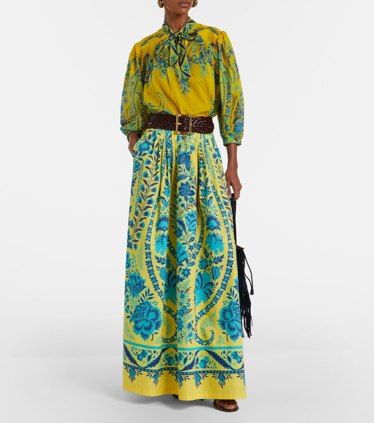Etro Printed cotton maxi skirt