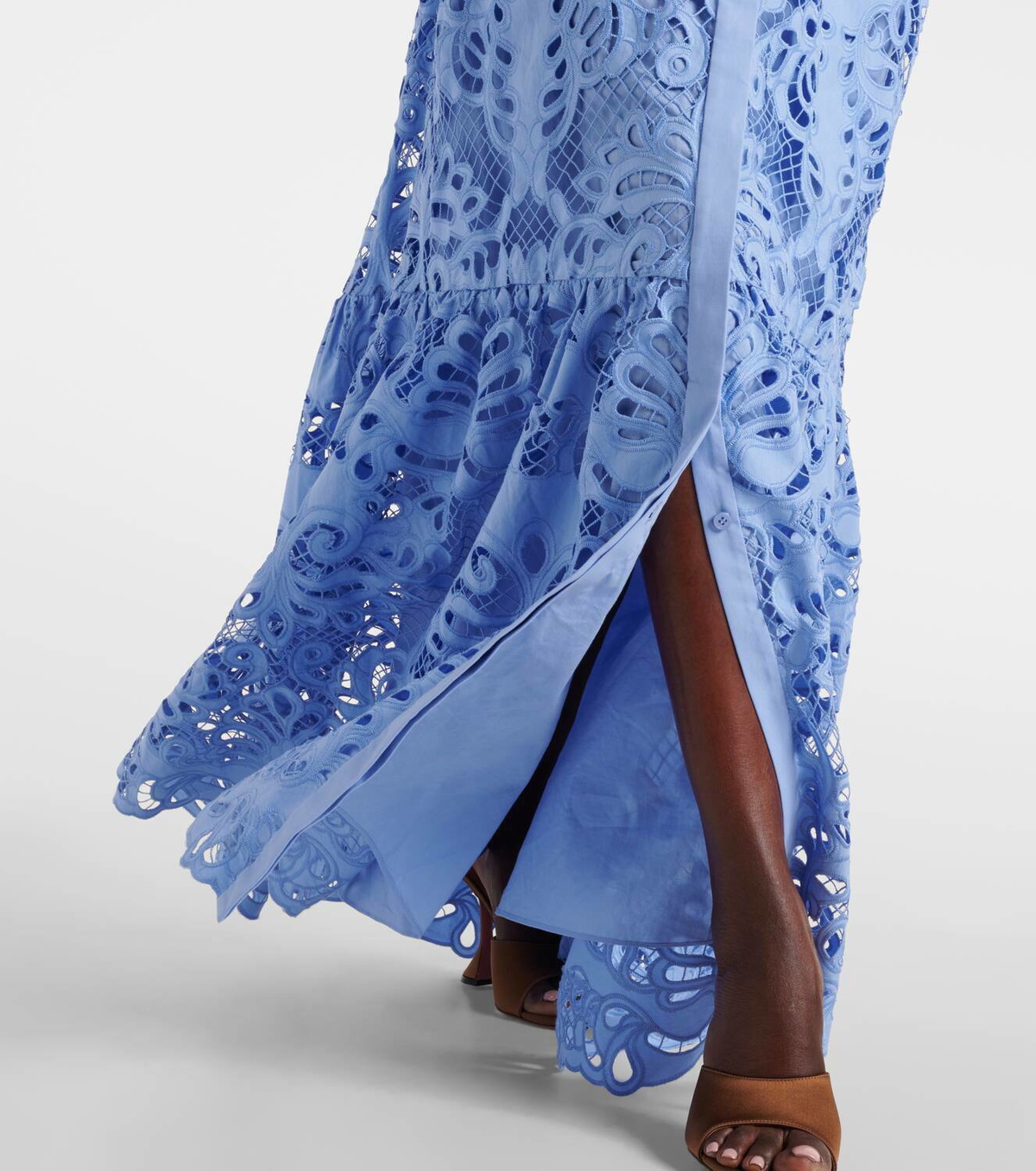 Self-Portrait Belted cotton lace maxi dress Self-Portrait