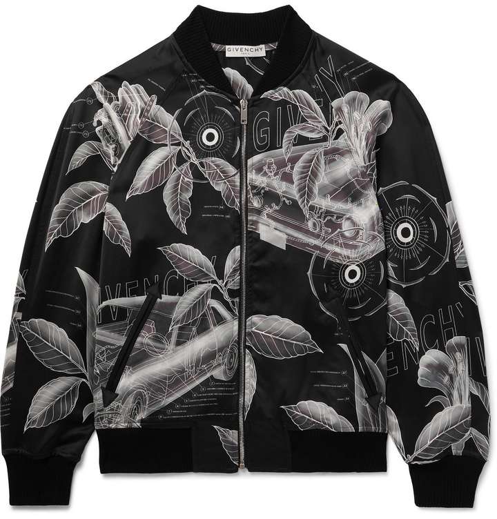 Photo: GIVENCHY - Printed Satin Bomber Jacket - Black