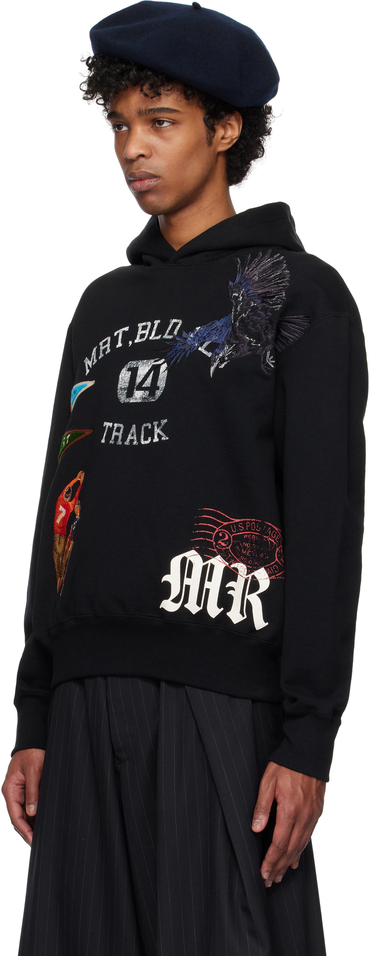 Khoki Black Multi Embodied-Design Hoodie