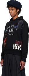 Khoki Black Multi Embodied-Design Hoodie