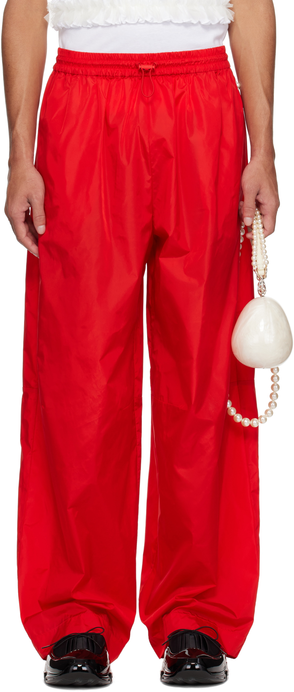 Simone Rocha Red Wide Leg Track Pants Simone Rocha