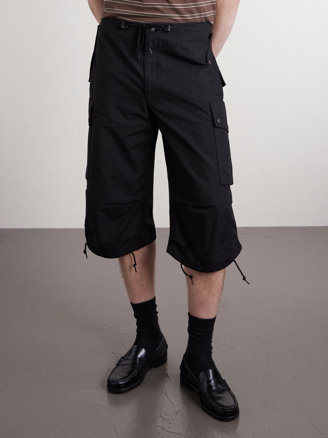 Needles - Field Straight-Leg Cotton-Ripstop Shorts - Black