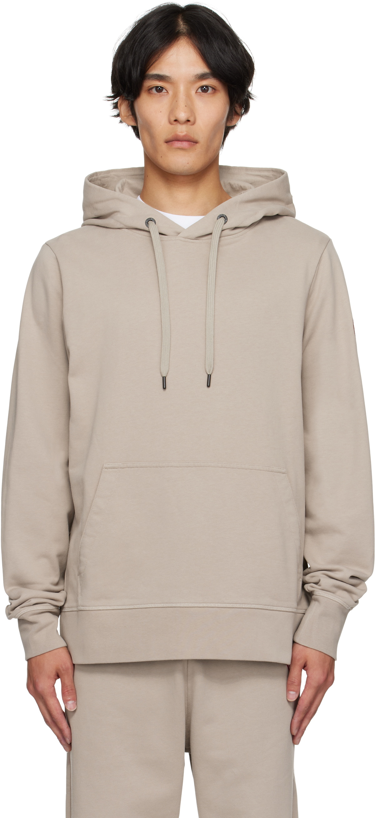 AFTER PRAY Beige & Navy Opposition Half Panel Hoodie