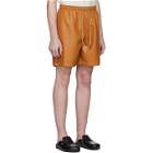 Nanushka Orange Vegan Leather Doxxi Shorts