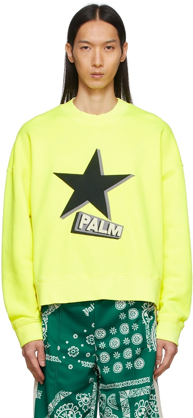 Photo: Palm Angels Yellow Rockstar Crew Sweater