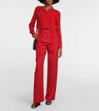 Valentino High-rise straight-leg silk crêpe pants