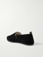 Mulo - Shearling-Lined Suede Loafers - Black