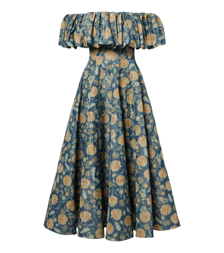 Photo: Markarian Freesia floral off-shoulder bustier dress