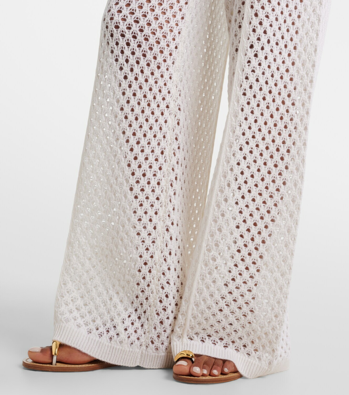 Jardin des Orangers Open-knit wool and cashmere wide-leg pants