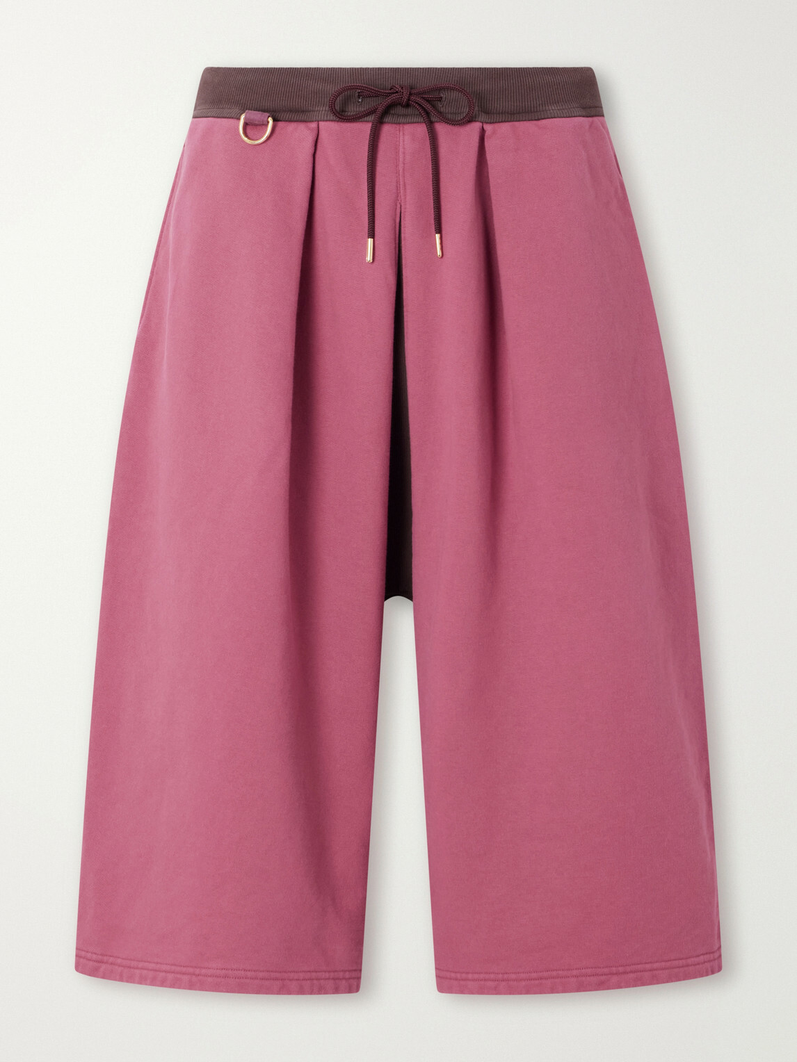 KAPITAL - Wide-Leg Cotton-Jersey Drawstring Shorts - Pink