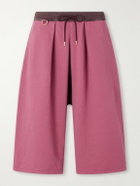 KAPITAL - Wide-Leg Cotton-Jersey Drawstring Shorts - Pink