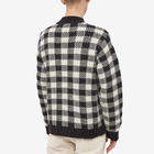 YMC Men's Bluto Checked Crew Knit in Black/Stone