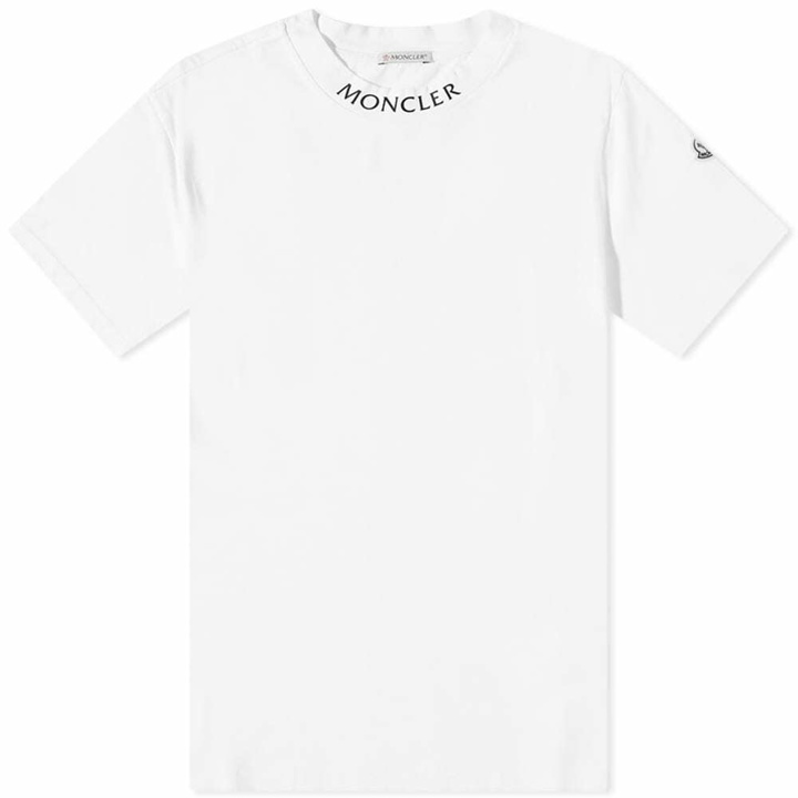 Photo: Moncler Men's Logo Collar T-Shirt in White