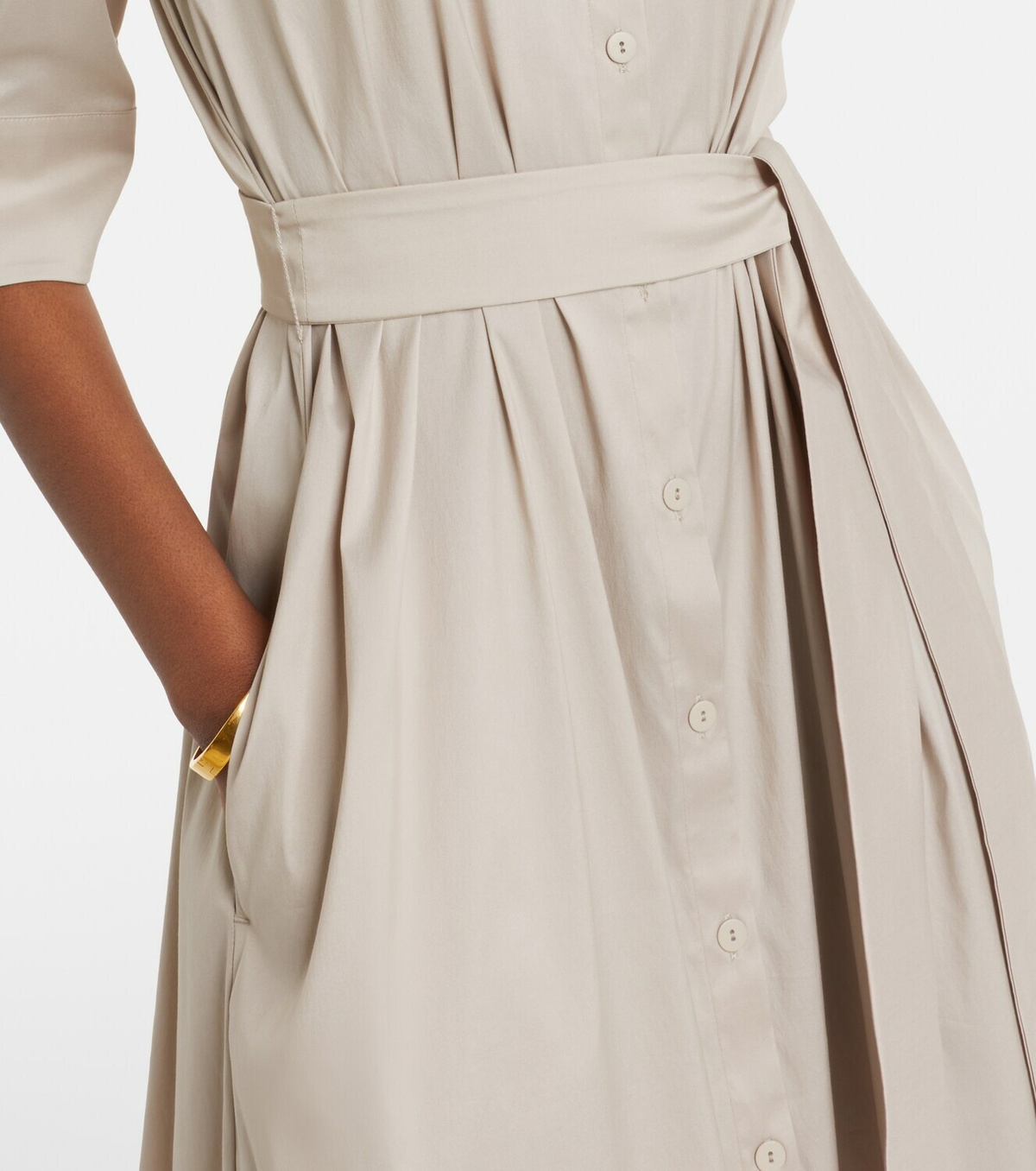 Max Mara Cognac cotton-blend midi dress