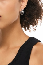 Diesel Stainless Steel Hoop Earring - Earrings - Unisex - Silver