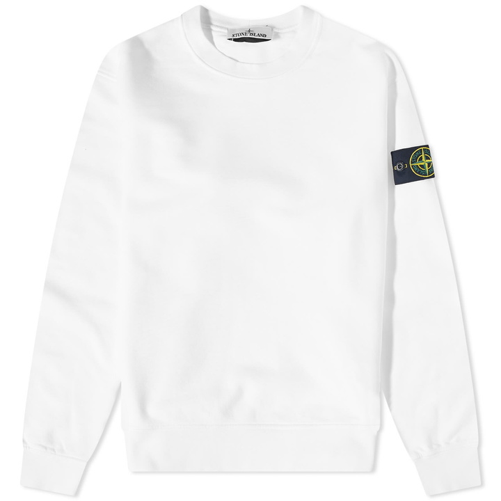 Photo: Stone Island Men's Garment Dyed Crew Neck Sweat in White