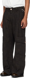NULLUS Brown 8 Pocket Cargo Pants