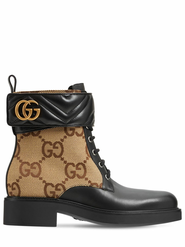 Photo: GUCCI - 40mm Marmont Canvas & Leather Ankle Boot
