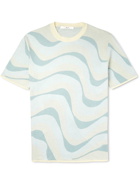 Mr P. - Wave Knitted Mercerised Cotton T-Shirt - Blue