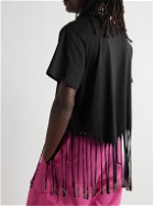 Collina Strada - Homecoming Fringed Embellished Cotton-Jersey T-Shirt - Black