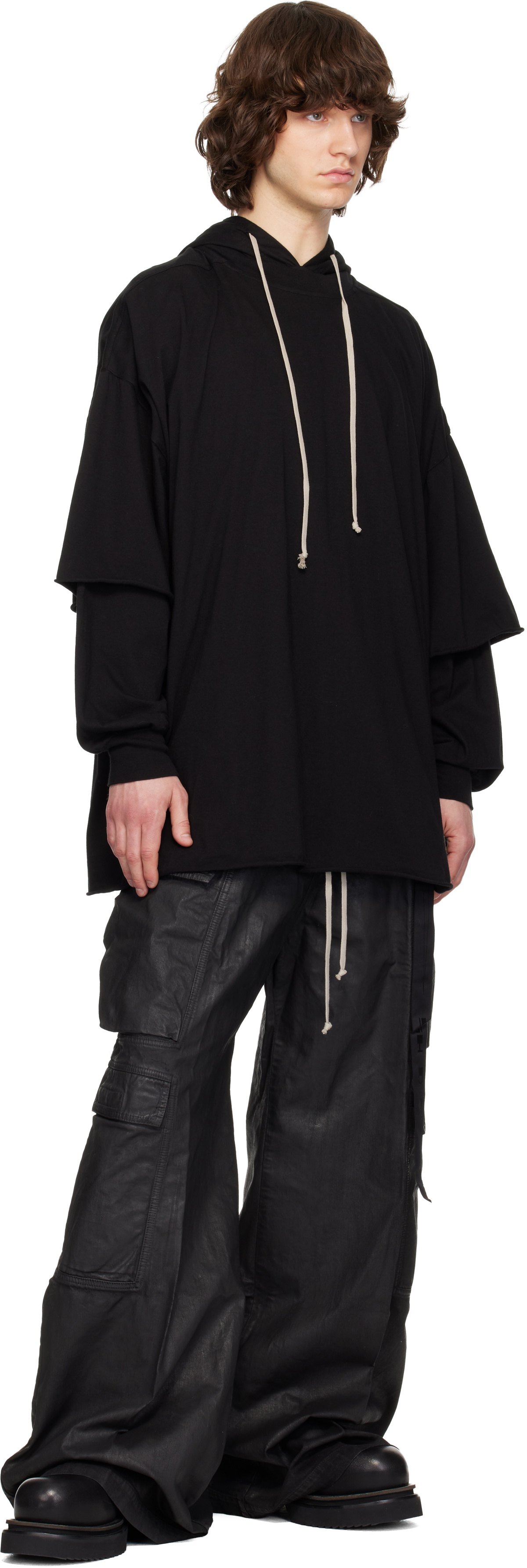 Rick Owens DRKSHDW Black Temple Double Jumbo Belas Denim Cargo Pants