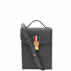 Thom Browne Men's Twill Cross Body Bag in Medium Grey