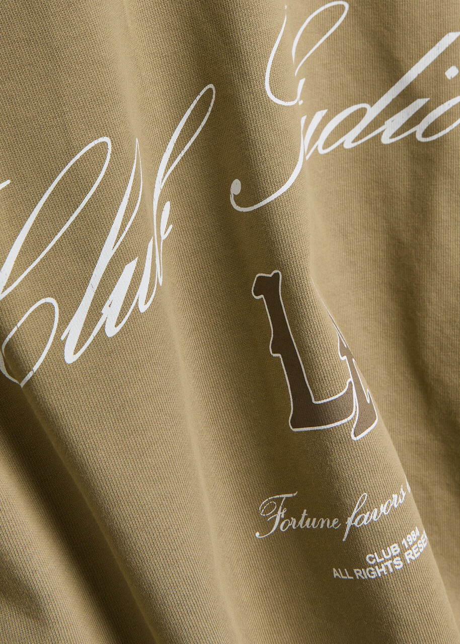Club 1984 LA Studio Printed Cotton T-shirt Taupe
