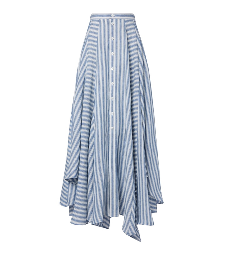 Photo: Ralph Lauren Collection Shamus striped linen maxi skirt