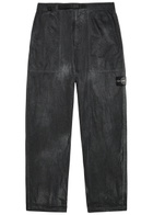 Stone Island Sprayed Straight-leg Nylon Trousers Black