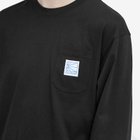 PACCBET Men's Pocket Tag Long Sleeve T-Shirt in Black