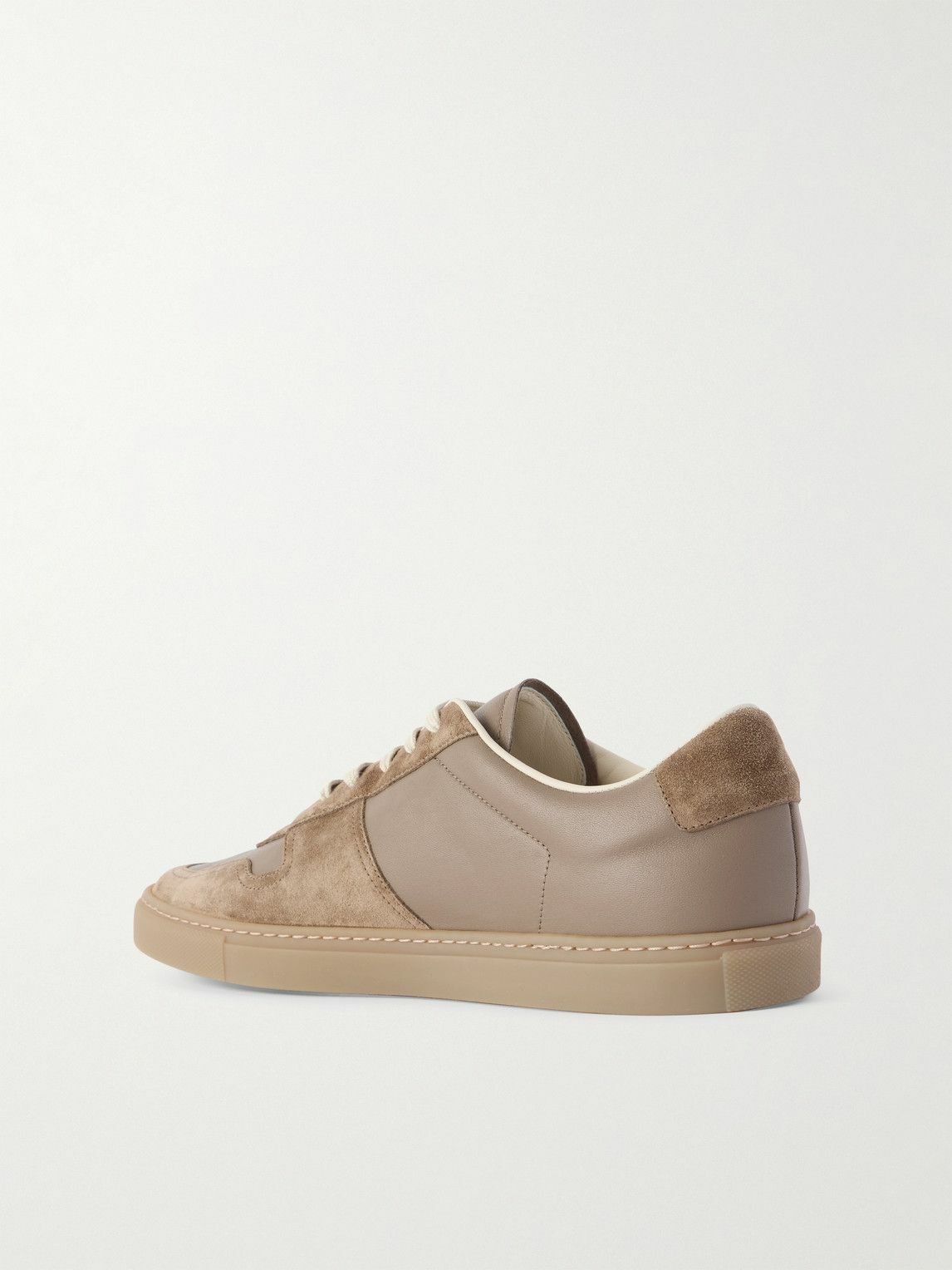Common Projects - Bball Suede-Trimmed Leather Sneakers - Brown