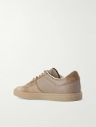 Common Projects - Bball Suede-Trimmed Leather Sneakers - Brown