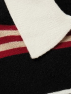 Guest In Residence - Rugby Striped Cashmere Polo Shirt - Black