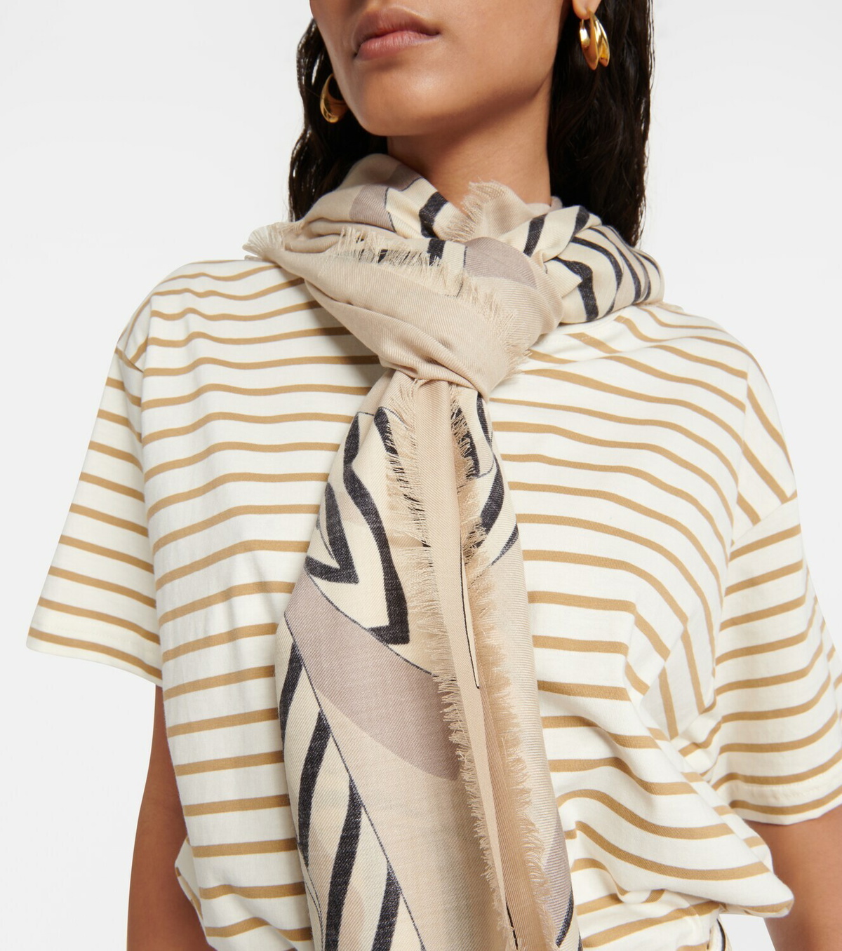 Toteme Monogram wool and silk scarf Toteme