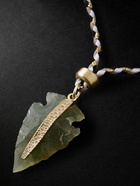 Jacquie Aiche - Gold, Cord, Stone and Diamond Pendant Necklace