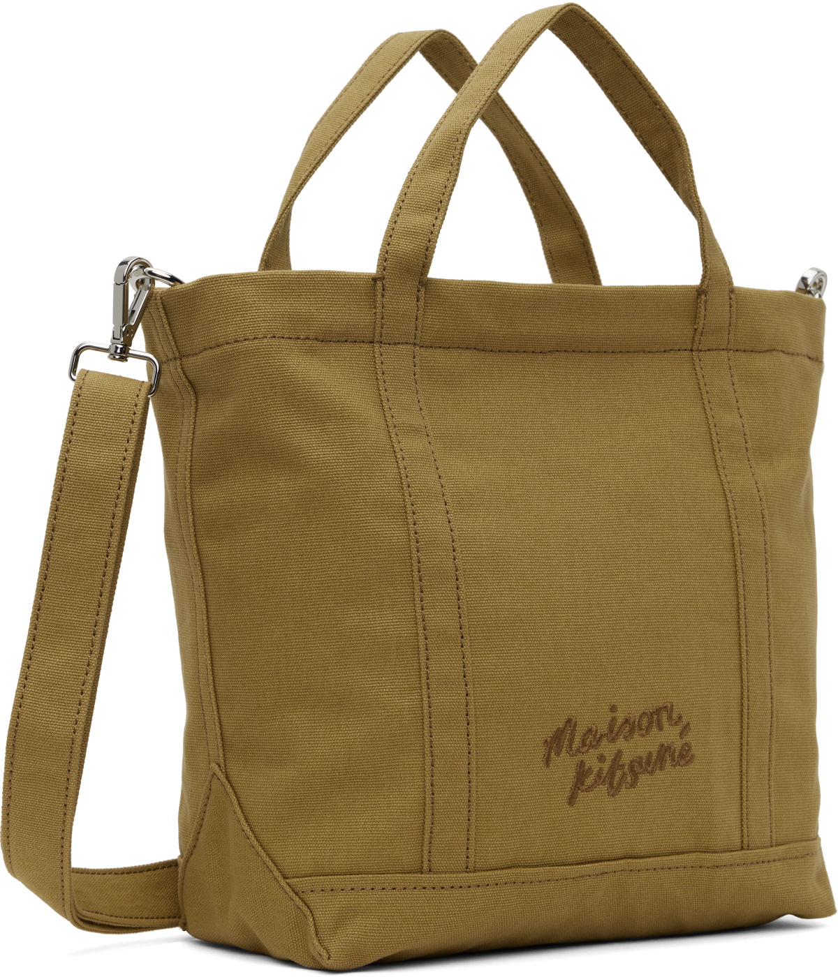 Maison Kitsuné Brown Fox Head Small Tote
