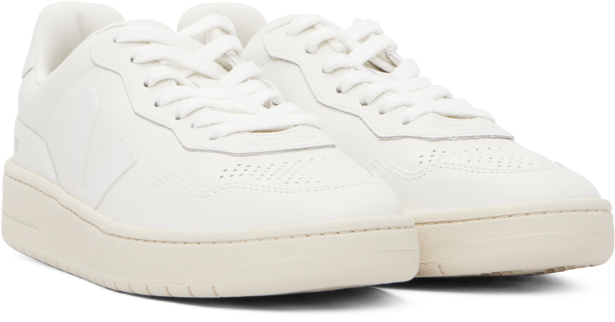 VEJA White V-90 Leather Sneakers