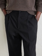 FRAME - Tropical Straight-Leg Wool Trousers - Black
